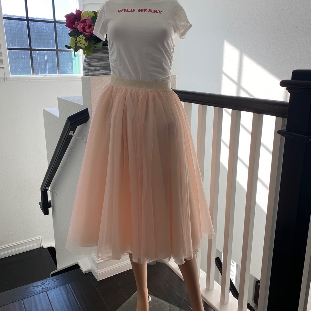 NWT Beautiful Champagne Midi Ballerina Tutu Tulle skirt - Picture 2 of 6